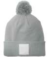 BB338R B338R Beechfield Appliqué Patch Pom Beanie Ash / White colour image